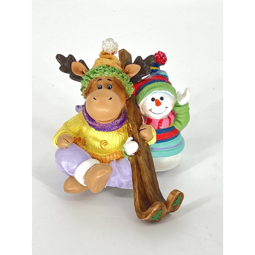 Home Interiors 58065 Stocking Holder Moose Reindeer Snowman Skis NEW IN BOX